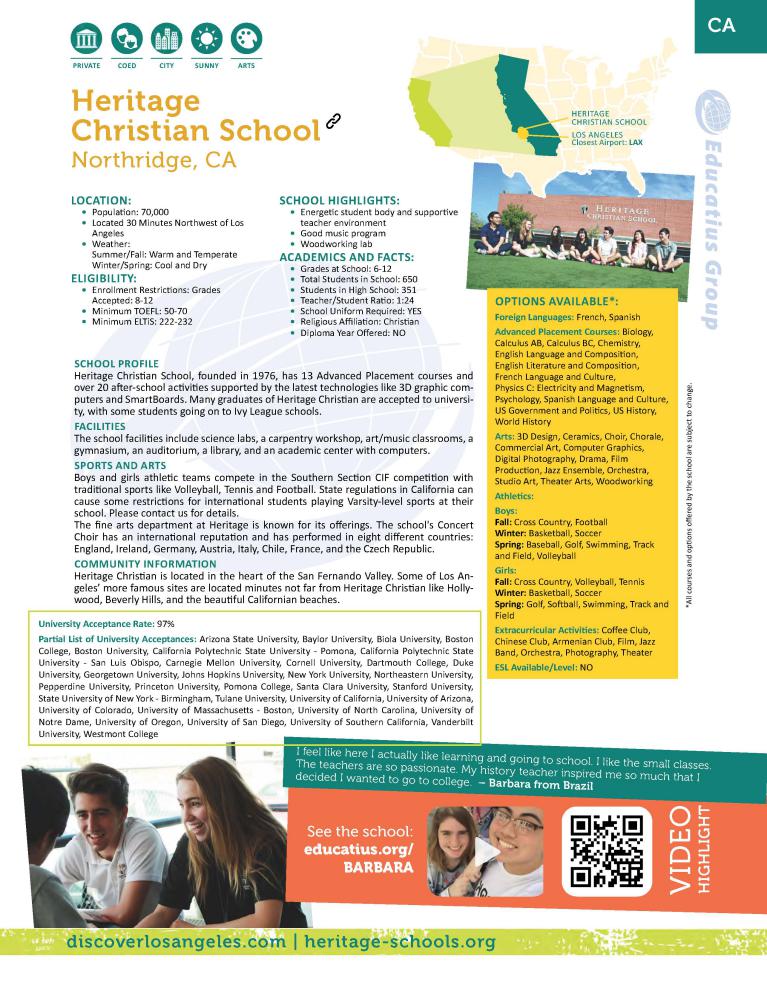 Heritage Christian School Northridge, CA